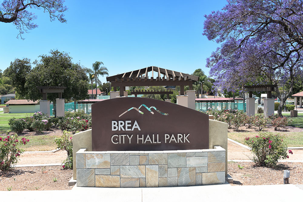 brea sign at city hall