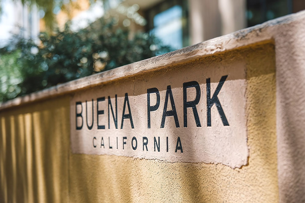 buena park sign on cement wall