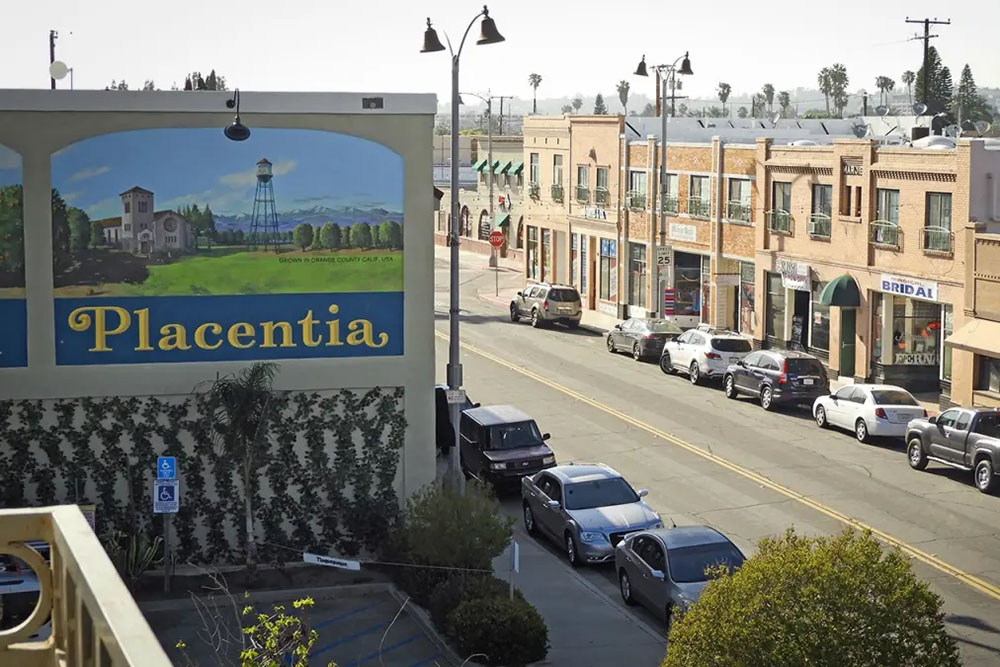 street in central placentia, california