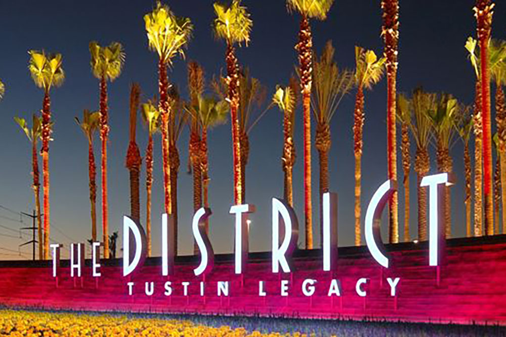 the district in tustin california sign